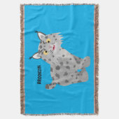 Cute mean bobcat lynx cartoon deken (Voorkant Verticaal)