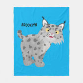 Cute mean bobcat lynx cartoon fleece deken (Voorkant)