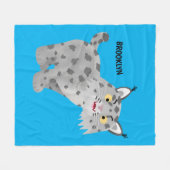 Cute mean bobcat lynx cartoon fleece deken (Voorkant (Horizontaal))