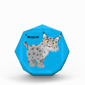 Cute mean bobcat lynx cartoon fotoblokken (Voorkant)