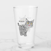 Cute mean bobcat lynx cartoon glas (Achterkant)