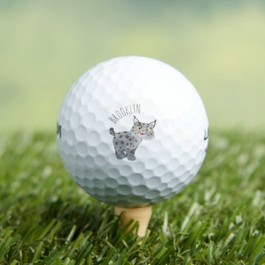 Cute mean bobcat lynx cartoon golfballen (Insitu Shirt)