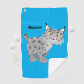 Cute mean bobcat lynx cartoon golfhanddoek (Insitu)
