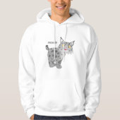 Cute mean bobcat lynx cartoon hoodie (Voorkant)