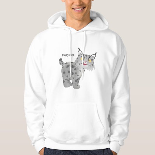 Cute mean bobcat lynx cartoon hoodie (Voorkant)