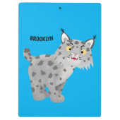 Cute mean bobcat lynx cartoon klembord (Achterkant)