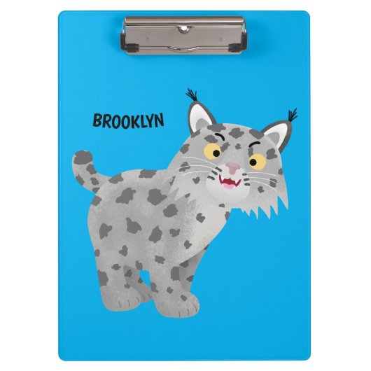 Cute mean bobcat lynx cartoon klembord (Voorkant)