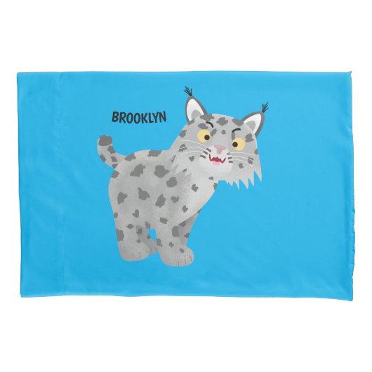 Cute mean bobcat lynx cartoon kussensloop (Voorkant)