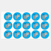 Cute mean bobcat lynx cartoon labels (Vel)