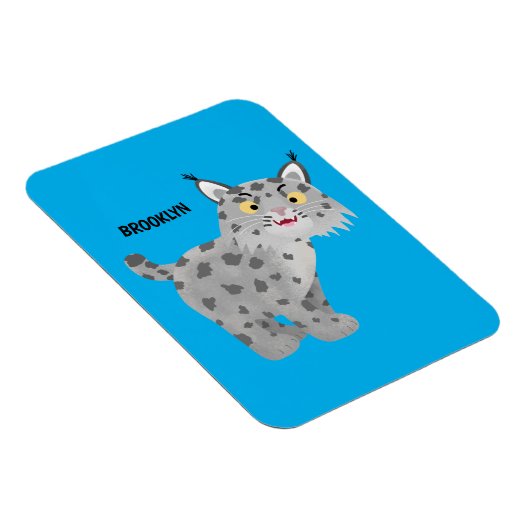 Cute mean bobcat lynx cartoon magneet (Rechterzijde)
