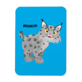 Cute mean bobcat lynx cartoon magneet (Verticaal)