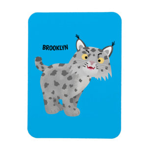 Cute mean bobcat lynx cartoon magneet