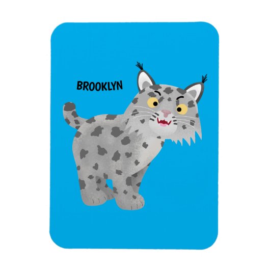 Cute mean bobcat lynx cartoon magneet (Verticaal)