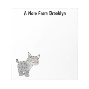 Cute mean bobcat lynx cartoon notitieblok