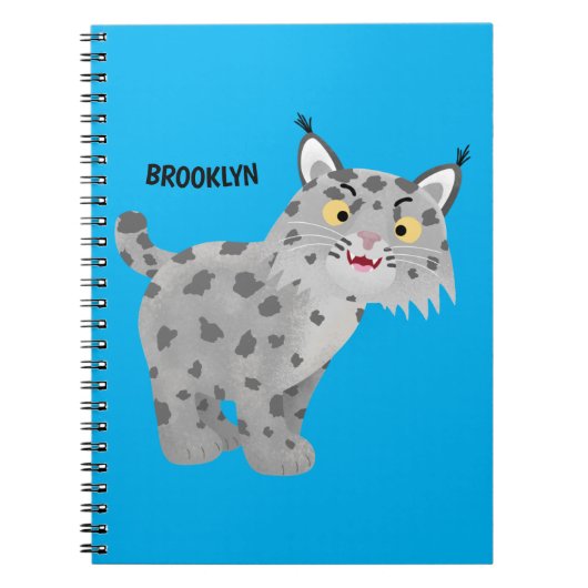 Cute mean bobcat lynx cartoon notitieboek (Voorkant)