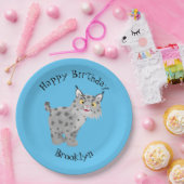 Cute mean bobcat lynx cartoon papieren bordje (Feest)