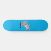 Cute mean bobcat lynx cartoon persoonlijk skateboard (Horizontaal)