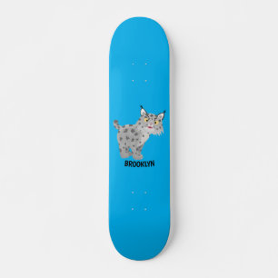 Cute mean bobcat lynx cartoon persoonlijk skateboard