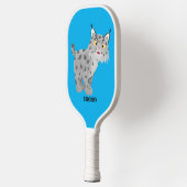 Cute mean bobcat lynx cartoon pickleball paddle (Links)
