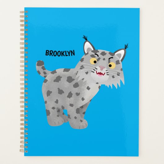 Cute mean bobcat lynx cartoon planner (Voorkant)
