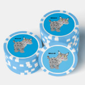 Cute mean bobcat lynx cartoon poker chips (Opstapeling)