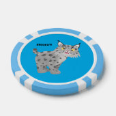 Cute mean bobcat lynx cartoon poker chips (Enkel)