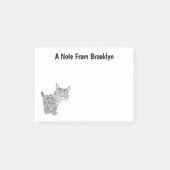 Cute mean bobcat lynx cartoon post-it® notes (Voorkant)