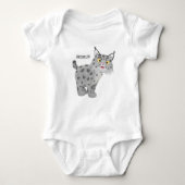 Cute mean bobcat lynx cartoon romper (Voorkant)