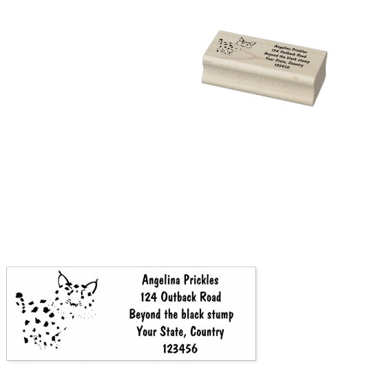 Cute mean bobcat lynx cartoon rubberstempel (Gestempeld)
