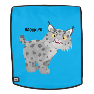 Cute mean bobcat lynx cartoon rugtassen