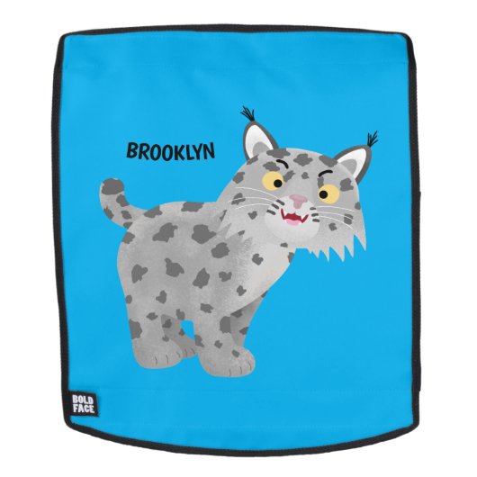 Cute mean bobcat lynx cartoon rugtassen (Verwijderbaar gezicht)