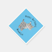 Cute mean bobcat lynx cartoon servet (Hoek)