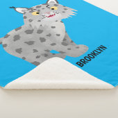 Cute mean bobcat lynx cartoon sherpa deken (3/4)