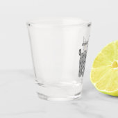 Cute mean bobcat lynx cartoon shot glas (Links)