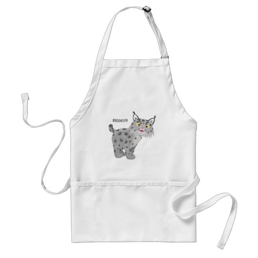 Cute mean bobcat lynx cartoon standaard schort (Voorkant)