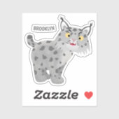 Cute mean bobcat lynx cartoon sticker (Vel)