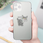Cute mean bobcat lynx cartoon sticker (Telefoon)