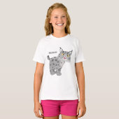 Cute mean bobcat lynx cartoon t-shirt (Voorkant volledig)