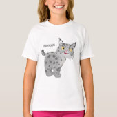Cute mean bobcat lynx cartoon t-shirt (Voorkant)