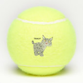 Cute mean bobcat lynx cartoon tennisballen (Achterkant)