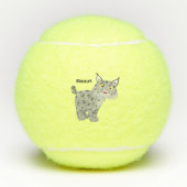 Cute mean bobcat lynx cartoon tennisballen (Voorkant)