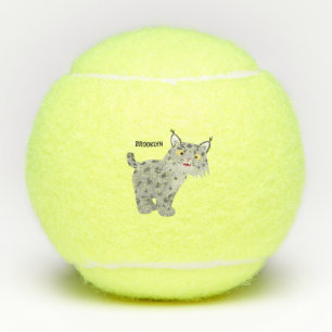 Cute mean bobcat lynx cartoon tennisballen