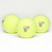 Cute mean bobcat lynx cartoon tennisballen (Multi)