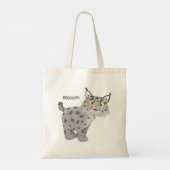 Cute mean bobcat lynx cartoon tote bag (Achterkant)