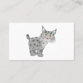 Cute mean bobcat lynx cartoon visitekaartje (Achterkant)