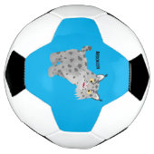 Cute mean bobcat lynx cartoon voetbal (Gedraaid)