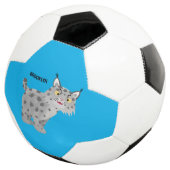 Cute mean bobcat lynx cartoon voetbal (Drie kwart)