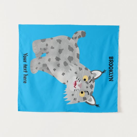 Cute mean bobcat lynx cartoon wandkleed (Voorkant (horizontaal))