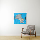 Cute mean bobcat lynx cartoon wandkleed (In Situ (horizontaal))