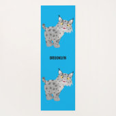 Cute mean bobcat lynx cartoon yogamat (Achterkant)